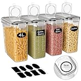 Withosent 4L Vorratsdosen Luftdicht 4er Set, Aufbewahrungsbox Küche mit Deckel aus...