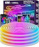 LETIANPAI 6m Neon LED Strip, Flexible LED Strips, Control with App/Remote,...