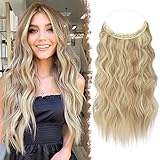 FESHFEN Secrets Hair Extensions Lange Gewellt Haarverlängerung Invisible Secret...