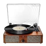 Bluetooth-Vinyl-Plattenspieler mit eingebauten Lautsprechern, unterstützt...