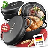 BBQ BEN Gusseisen Bräter [34cm] mit Deckel - Punktgenau gegrillte, knusprige Gerichte -...