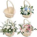 gafdu 4 Stück Körbe Für Blumenmädchen - -Webkörbe Hochzeits-Blumenkorb | 10 X 12 Cm...