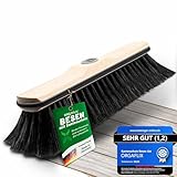 ORGAFLIX Premium Besen ohne Stiel Rosshaar mit Kantenschutz 28cm, extra staubbindend durch...