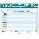 Trötsch Magnetischer Wochenplaner Magnettafel mit Stift und Magneten: Schreib...