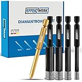 EFFEKTWERK Fliesenbohrer Set für harte Fliesen - Diamantbohrer Fliesenbohrer...