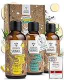 Heldengrün® BIO Saunaaufguss Set [100 % NATURREIN] 3er Duftmix mit ätherischen...