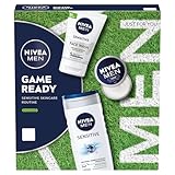 NIVEA MEN Game Ready Geschenkset (3 Produkte), Herren Hautpflege-Geschenkset mit Duschgel,...