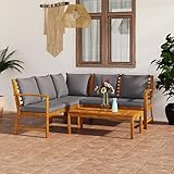 Yolola Lounge Gartenmöbel Set Holz 4-teilig Gartensofa Holz Sitzgruppe Balkonmöbel Holz...