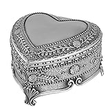 Schmuckschatulle, Vintage-Stil, Metallringe, Halskette, Aufbewahrungskoffer, herzförmiger...