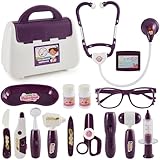 BUYGER Arztkoffer Kinder mit Elektrisch Stethoskop Thermometer, Medizinische...