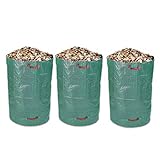 Schramm® 3 Stück Gartensäcke 300L Grün Robusten Polypropylen Gewebe PP...