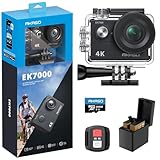 AKASO EK7000 Action Cam 4K WiFi Wasserdicht 30 m mit Karte 128 GB, Unterwasserkamera WiFi...