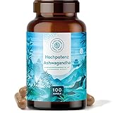 ASHWAGANDHA Kapseln - Hochpotenz Ashwagandha Extrakt mit 7% Withanolide - 100 vegane...
