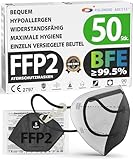 ADESTE – 50x FFP2 NR D Maske, Hygienische 5-lagige Staubschutzmaske, EN149:2001+A1:2009...