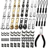 Haraqi 105 Stück Reißverschluss Reparatur Set,Reisverschlussreparaturset Zipper, Zipper,...