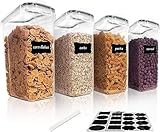 Vtopmart 4L Vorratsdosen Set, 4er Luftdicht Lebensmittelbehälter, Behälter mit Deckel...