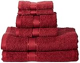 Amazon Basics Handtuch-Set, ausbleichsicher, 2 Bade-, 2 Handtücher und 2...