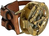 Vintage nautische Steampunk Sonnenuhr Kompass Armbanduhr mit Lederarmband