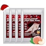 4 Paar Fußmaske - Hornhaut Socken, Fussmaske für Fußpflege, Hornhautentferner...