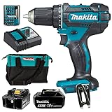 Makita 18 V LXT Makita DDF482 Bohrschrauber + Ladegerät + 2 Bat. 3 Ah + 18...
