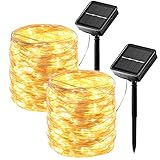Solar Lichterkette Aussen 2x26 M 240 LED, Lichterkette Außen Solar IP65...
