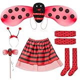 Kinwers Marienkäfer Kostüm Kinder,6 Stück Ladybug Kostüm Mädchen mit...