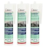 3x dubaust SAS24 Sanitärsilikon elastisch dauernassbeständig schimmelresistent Bad...