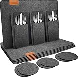 shinfly Tischsets Abwaschbar Platzsets aus Filz 18er Set, Abwischbar Tischsets,...