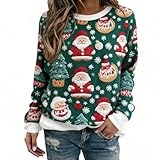 Karierte Jacke Damen gefüttert, flauschjacke Damen, Weihnachts Sweater, Fleecejacke,...