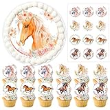 Essbarer Tortenaufleger Pferde Geburtstag,1 Stück Kuchendekoration zum Thema Pferd (20cm)...