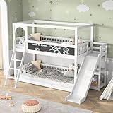 BPKADHY Kinderbett Etagenbett 90x200cm, Hochbett Stockbett für 2 Kinder,Hausbett mit...