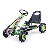 GOPLUS Gokart ab 3-8 Jahre, Kinderfahrzeug mit Verstellbarem Sitz, Tretauto aus...