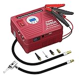 JF.EGWO Starthilfe Powerbank mit Kompressor, 3000A 26800mAh 150PSI 12V Auto Starter (10,0L...
