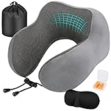 Eono Nackenkissen, Nackenhörnchen Memory Foam, Ergonomisch Gestaltetes Reisekissen,...