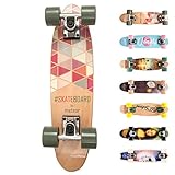 meteor Holz Skateboard Kinder - Mini Cruiser Kickboard - Skateboard mädchen Rollen Board...