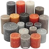 6 kg Rustic Stumpenkerzen durchgefärbt Rustik Qualität Kerzen Set Kerzenpaket Mix...