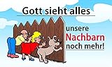 Fanshop Lünen Flagge Gott Sieht Alles - unsere NACHBARN noch mehr Fahne -...