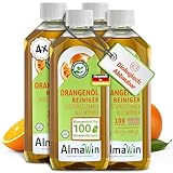AlmaWin® Orangenölreiniger ÖKO 4x500ml ideal als starker Allesreiniger & Fettlöser –...