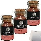 Ankerkraut Paprika geräuchert gemahlen Paprikagewürz Paprikapulver 3er Pack (3x80g Glas)...