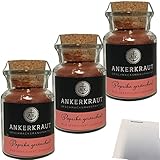 Ankerkraut Paprika geräuchert gemahlen Paprikagewürz Paprikapulver 3er Pack (3x80g Glas)...