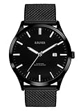 s.Oliver Herren Analog Quarz Uhr mit Edelstahl Armband SO-3479-MQ, schwarz