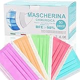 Medizinische Masken bunt,50 Stück,3-lagig Einwegmasken,CE Zertifiziert typ...