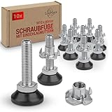 LouMaxx Stellfüße M10 x 40 mm inkl. Einschlagmutter - 10er Set -...