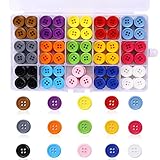 300 Stück Bunte Knöpfe, 15mm Knöpfe Harz Mit Aufbewahrungsbox Kunststoff...