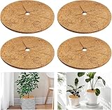 Kokos Mulchscheibe,Kokosscheibe,4 Stück 60cm Durchmesser Kokosmatte,Mehrfach Verwendbar...