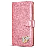 SLLMYYX Brieftaschen-Schutzhülle kompatibel mit Samsung Galaxy A20e, Bling Glitzer...