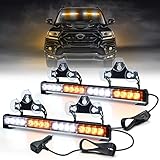 2 Stück 16,8-Zoll Blinken LED Warnleuchte Orange + weißes Leuchtfeuer,...