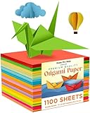 Home Pro Shop Origami Papier - 1100 Blatt Doppelseitiges Bastelpapier in Leuchtenden...