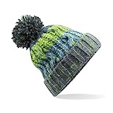 Beechfield Unisex Corkscrew Strickmütze mit Bommel (Einheitsgröße) (Elektrik Grau)