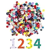 XIKAYA 1000 Stück Knopf-Mix Set – Bunte Bastelknöpfe in Candyfarben (7-15mm) –...